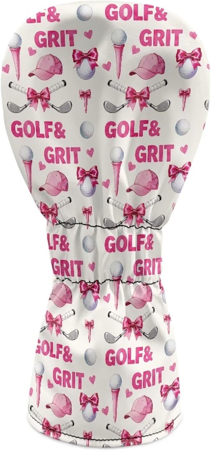 Rnyleeg Golf Club Head Covers for Women Driver Head Cover Leather Fairway Wood Headcover Hybrid Headcovers for Golf Clubs