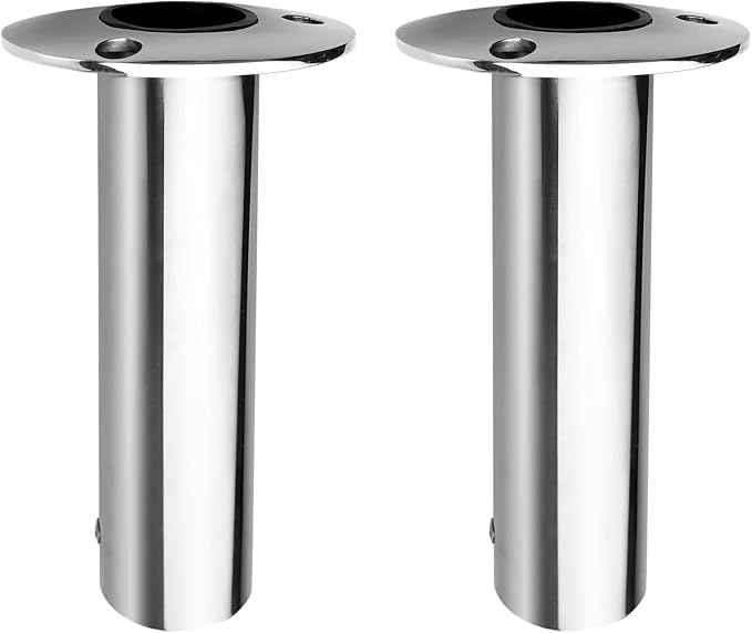 Fishing Rod Holder 2 Pack, 316 Stainless Steel 15/30/90 Degree Rod Holders for Fishing Boat, Flush Mount with Cap, Heavy Duty