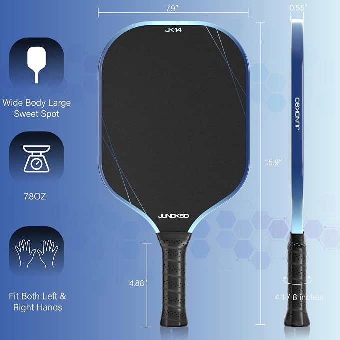 Pickleball Paddles Set of 2 - Composite Carbon Fiber Pickle Ball Paddle - USAPA Approved Pro Pickle Racket - Portable Outdoor Sports Equipment - Men's and Women's Training or Game Gift Set