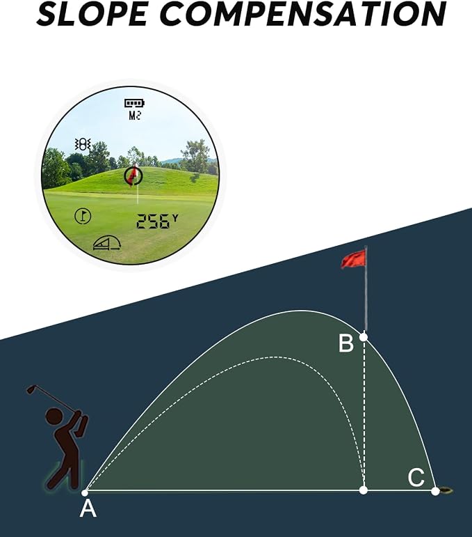 Golf Range Finder, Slope Golf Rangefinder for Golfing, Flag Lock with Vibration, High Precision, 800 Yards