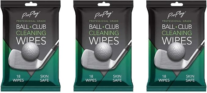 ProPlay Ball & Club Cleaning Wipes | Powerful Cleaner Removes Dirt, Grass, and Sand | Convenient, Resealable Pack - Unscented 3 Pack