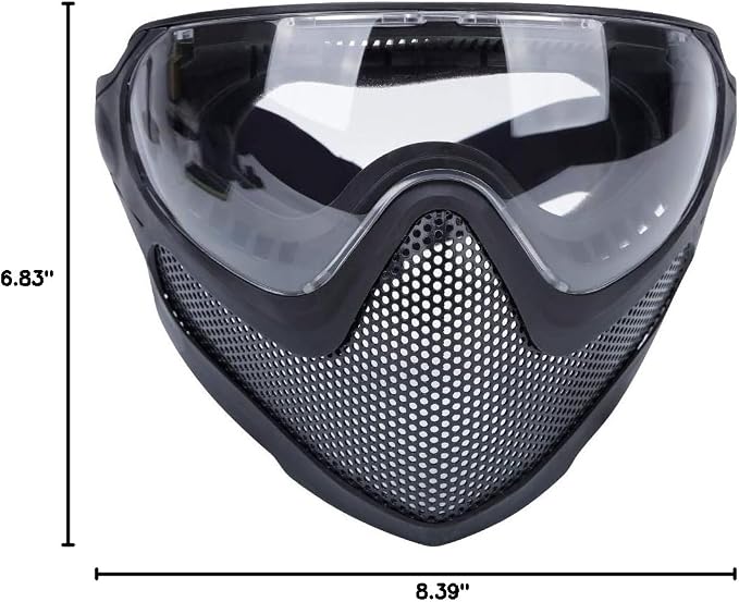 ATAIRSOFT 2 Modes Airsoft Mask Full Face Tactical Safety Protective Mask Anti-Fog Goggles Set with 3 Interchangable Lens