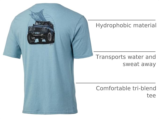 HUK Mens Performance Fishing Logo Tee, Short Sleeve T-Shirt for Men
