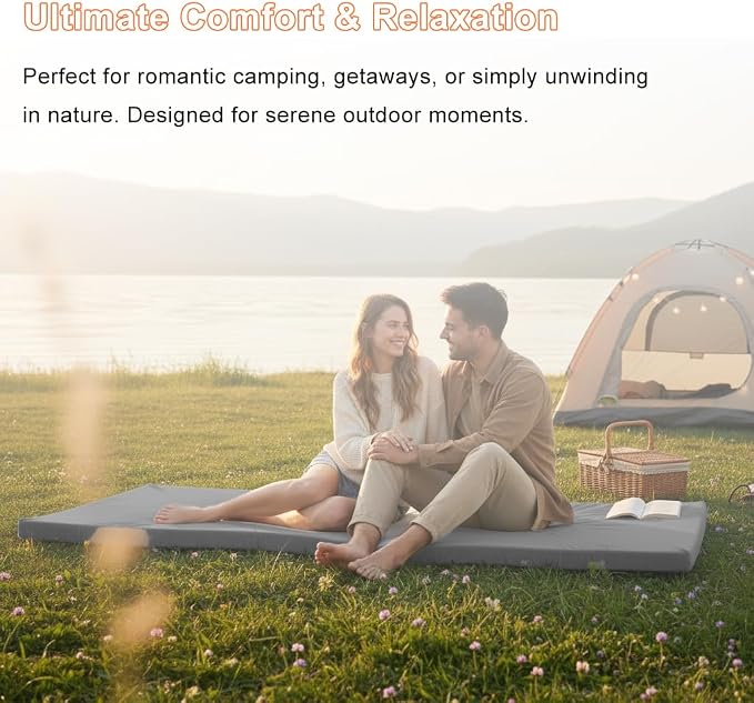 Roll Up Foam Camping Mattress - 30D High-Density Foam Sleeping Pad with Travel Bag - Portable Floor Mat for Tent, Car Camping & Guest Bed Cot
