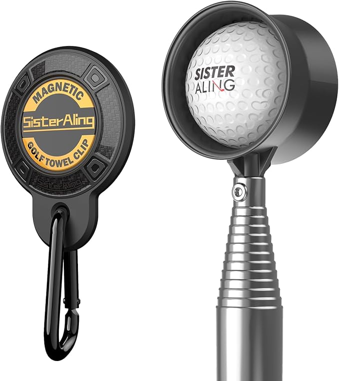 Magnetic Clip for Golf Towel and 9ft/12ft Water Telescopic Golf Ball Retriever