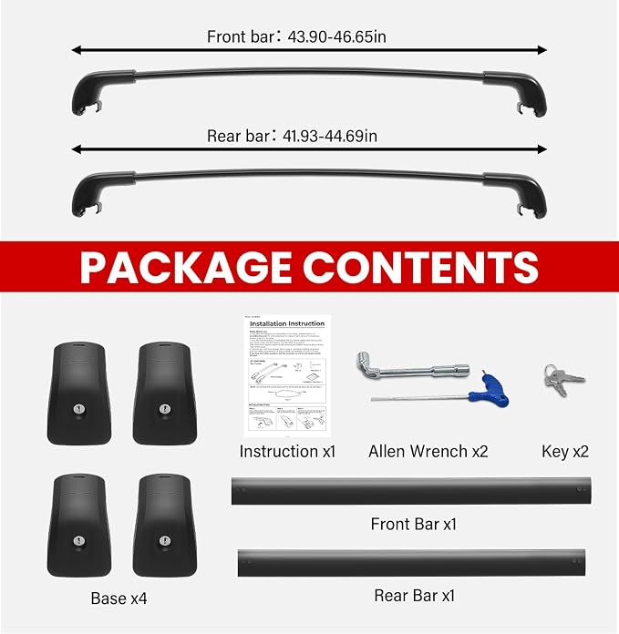 300lbs Roof Rack Cross Bars Compatible with Hyundai Tucson 2016-2026 SE SEL N Line Limited NX4 with Lock Aluminum Anti-Rust Cross Bar for Rooftop Cargo Luggage Kayak Canoe Bike Snowboard