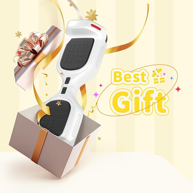 SIMATE 6.5" Bluetooth Scooter, LED Lights & APP & Music Speaker, Long Battery Life, Gifts for Kids & Adults & Girls & Boys, for All Ages
