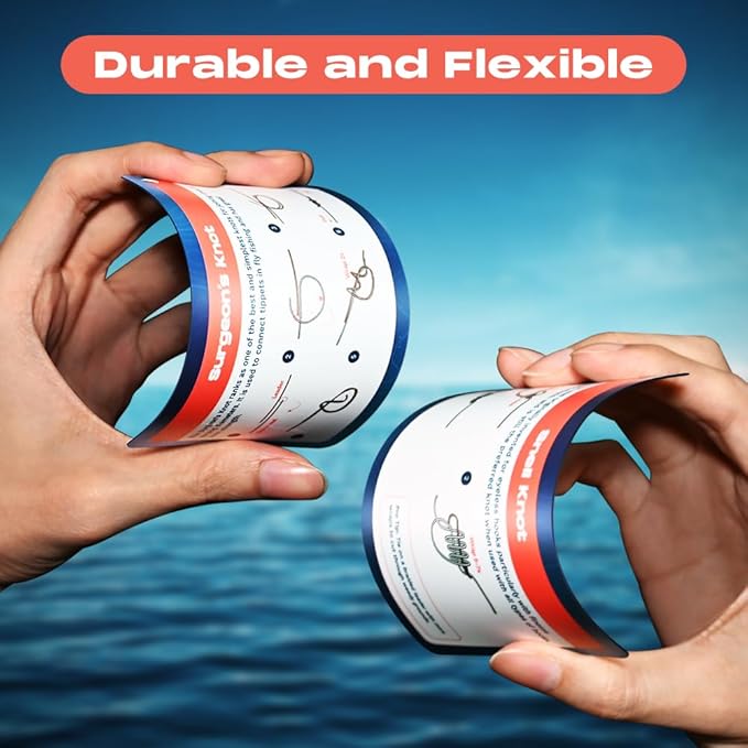HOOK-EZE Fishing Knot Tying Tool(Standar-Metal), Fishing Knot Tying Cards to 8 Essential Fishing Knots, Come with A Fly Fishing Zinger Retractor