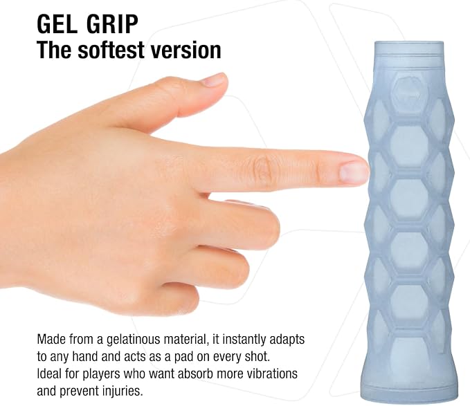 Hesacore Pickleball Paddle Gel Grip - 5.25in - Soft Feel - Supports Tennis Elbow, Enhances Grip Strength, Reduces Vibration with Finger Support and Anti-Sweat Design