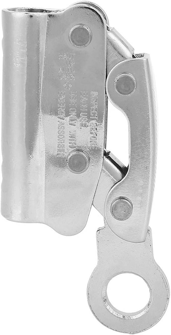 Rope Grab, SelF Braking Stop Descender Stop Descender Rope Descender Ascenders for Climbing Rope Clamp Climbing Anti Fall Equipment (Round Hole Hanging Point)