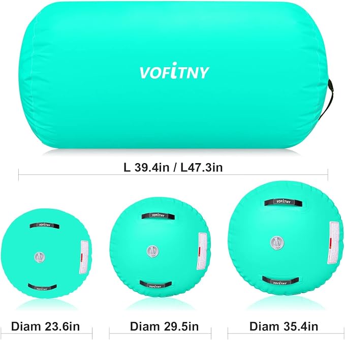 VOFiTNY Inflatable Gymnastics Air mat Tumbling Track with Air Barrel Octagon Mat with Pump for Home/Gym