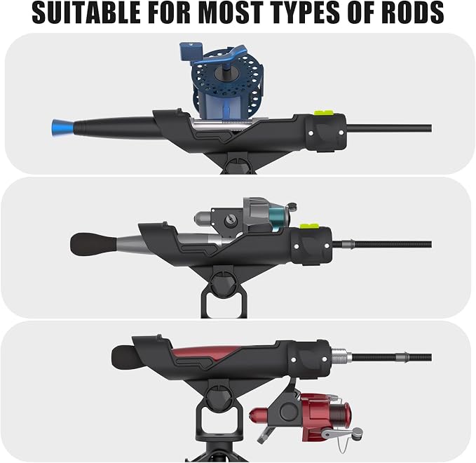 Combo Mount Fishing Rod Holders - 360 Degree Adjustable Boat Rod Rack