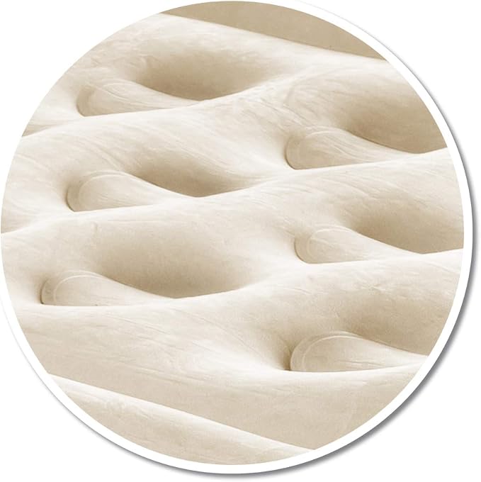 Pittman Outdoors Twin Air Mattress – 18” Tan Double High Design – Twin Size Mattress with Built-In Pump – Luxury Raised Sleeping Surface, 300lb Capacity, Quick Inflation, Ideal for Guest Bed & Travel