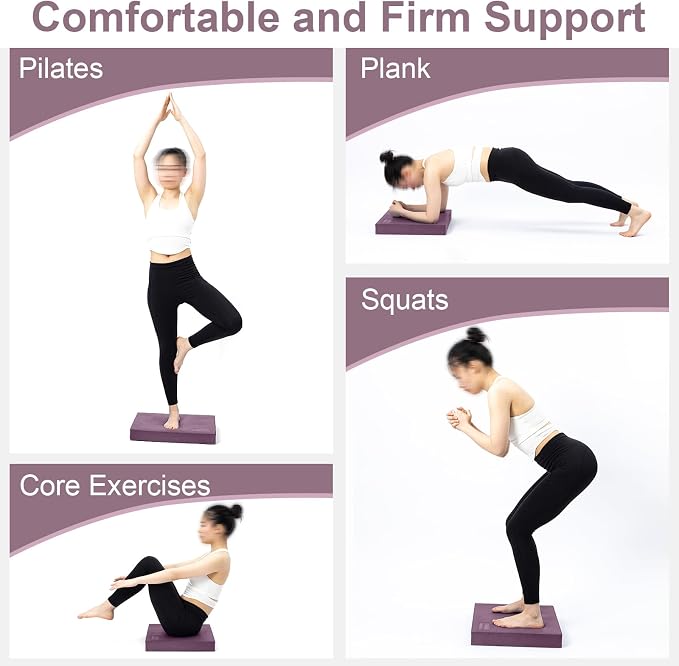 StrongTek Balance & Stretch Kit – Foam Pad + Adjustable Wooden Slant Board for Rehab & Mobility