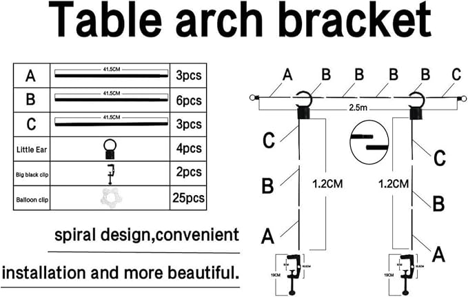 Over The Table Rod Stand with Clamps 16''-98'' Length 16"-47" Tall Adjustable Black Table Arch Hanging for Wedding Birthday Party Anniversary Christmas Halloween Decoration