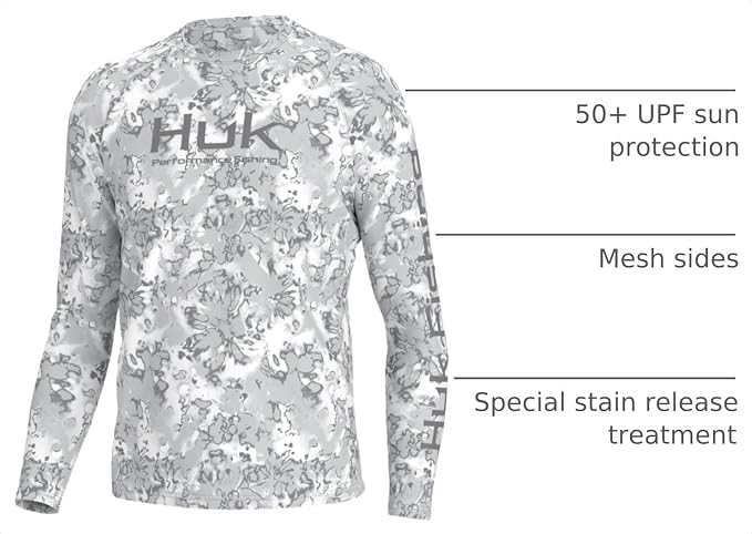 HUK Men's Pursuit Vented Long Sleeve Fishing Shirt (+30 UPF)