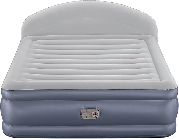 Bestway 33" Queen Air Bed with Built-in AC Pump, Tritech LoungeLux Headboard Air Mattress