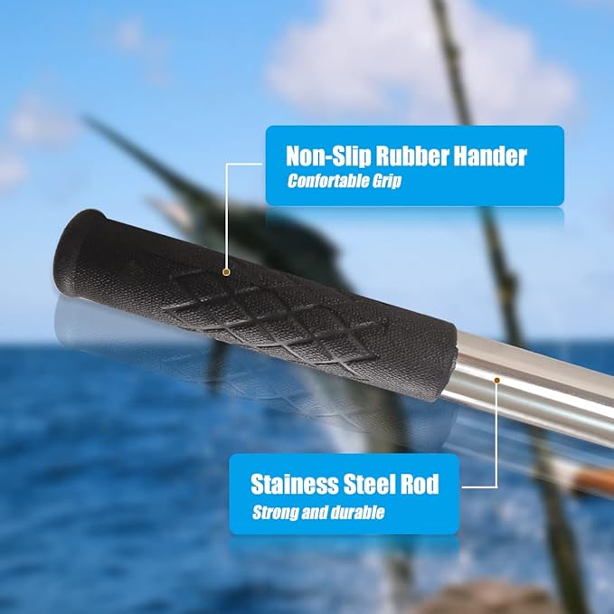 Dutiplus Telescopic Fish Gaff with 1~5 Teeth Assorted harpoons Barbed, Sea and Ice Fishing Spear Gig for Hunting Fish Frog Mole