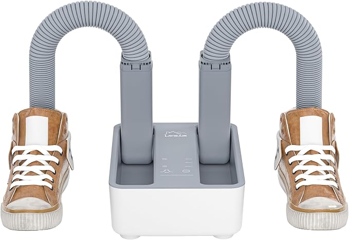 LAVIEAIR Boot Dryer and Deodorizer for Work Boots, Sneakers and Gloves, Portable Shoe Dryer with Retractable Hoses, Timer, and Heat Control.