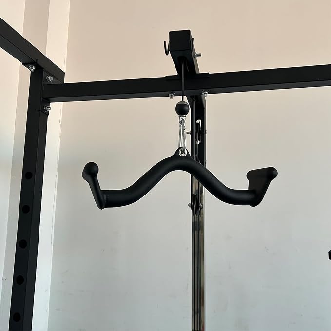 BLUSLM Lat Pull Down Bar T bar Row Attachment, V Bar Tricep Lat Pulldown Attachments, Back Strength Training Bar for Home Gym Exercise Cable Machine Attachments