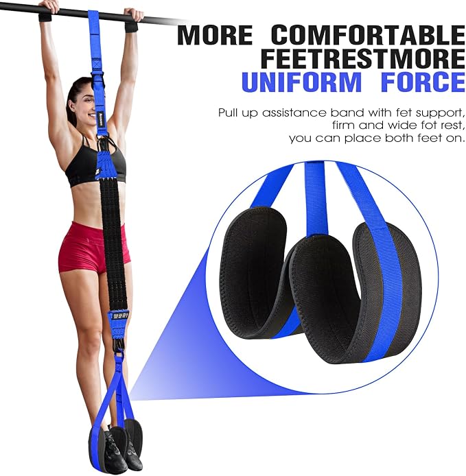 Ayombo Pull Up Assistance Bands, Resistance Bands for Pull Up Bar Workout, Adjustable Heavy Duty Pull Up Assist Equipment with 4 Assistance Bands, Home Gym Fitness Exercise Strength Training