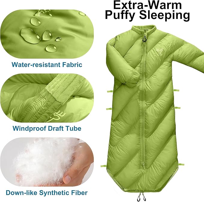 Walkable Toddler Sleeping Bags for Kids, Boys Girls (2T-4T) - Puffy Camping Sleeping Sack for Indoor, Outdoor, Travel, Sleepover, Slumber Party (up to 46 in)- Machine Washable, Lightweight