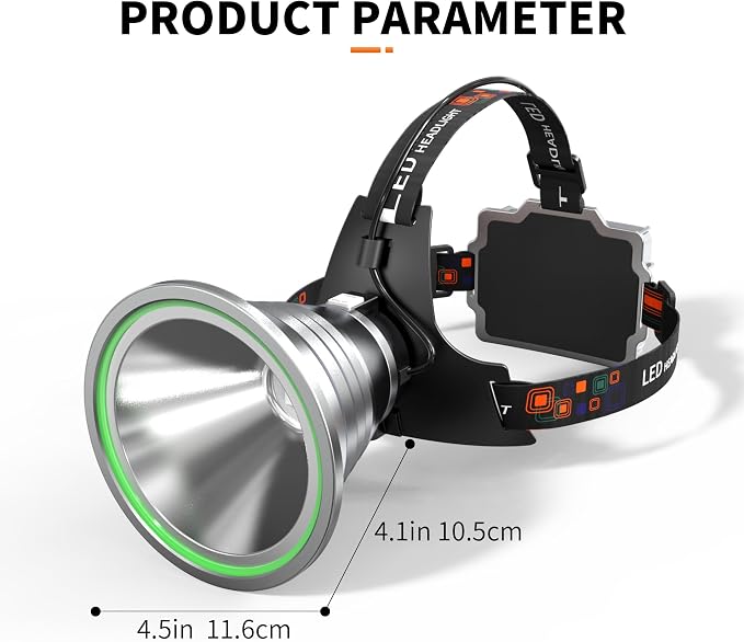 Coon Hunting Lights,High Power LED Headlamp Spotlight,Waterproof Super Bright Rechargeable Headlight with Motion Sensor