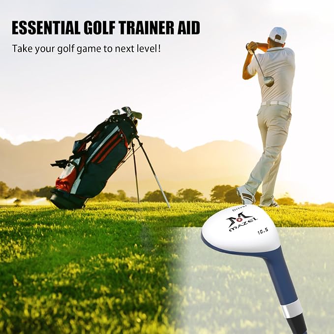 MAZEL Mini Driver/Iron Golf Clubs Swing Trainer Aid to Improve Your Hitting Accuracy & Speed