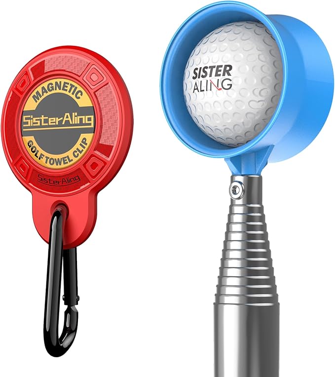 Magnetic Clip for Golf Towel and 9ft/12ft Water Telescopic Golf Ball Retriever