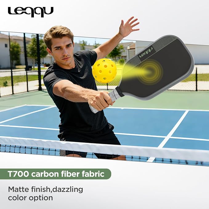Carbon Fiber Pickleball Paddle, T700 Raw Carbon Fiber Surface, 16mm Polymer Honeycomb Core, Lightweight Durable Pickleball Racket, Ultimate Power & Spin for Men Women