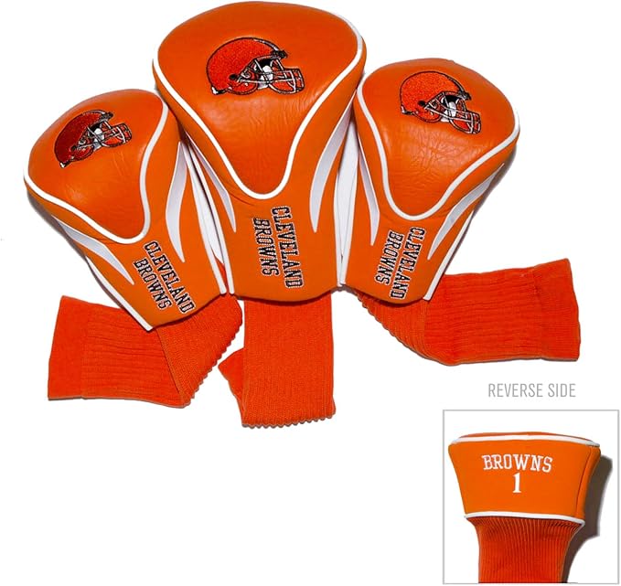 Team Golf NFL Cincinnati Bengals Contour Golf Club Headcovers (3 Count) Numbered 1, 3, & X, Fits Oversized Drivers, Utility, Rescue & Fairway Clubs, Velour Lined for Extra Club Protection