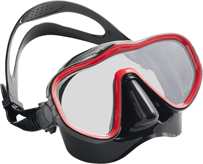 Kraken Aquatics Scuba Diving Mask - Tempered Single Lens Glass Anti-Fog Snorkel Mask for Adults with Leak-Proof Silicone Skirt, Snorkeling Gear, Freediving, Spearfishing Diving Masks - Dive Mask