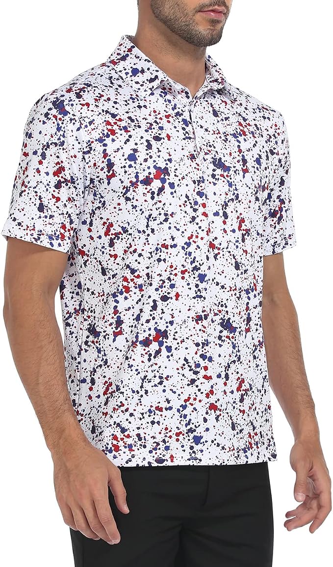 LRD Golf Shirts for Men UPF 50 Moisture Wicking Short Sleeve Polo Shirt
