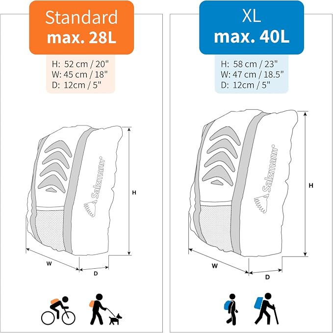 Salzmann 3M Reflective Backpack Cover | High Visibility, Waterproof & Weatherproof | Ideal for Cycling, Running & Hiking