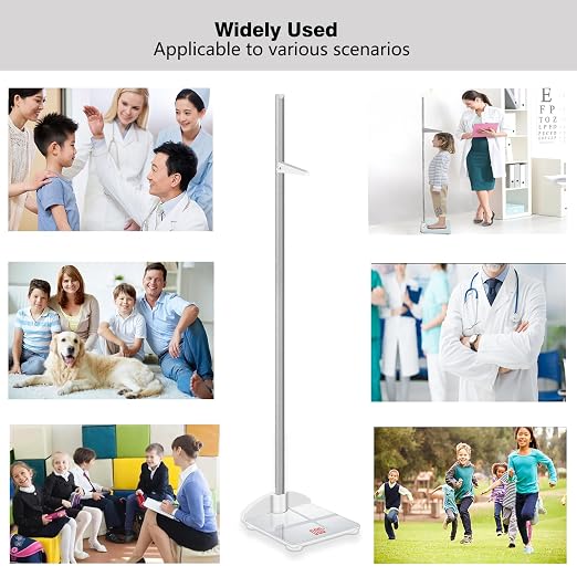 Height and Weight Scale,Digital Weight Scale Platform Combined with Portable Detachable Rangefinder, Maximum Weighing 220 pounds, Height Rod 75.2 inches/191cm Physician Scale for Children and Adults