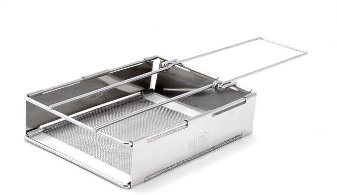 GSI Outdoors Glacier Stainless Steel Toaster | Collapsible, Hand-Held Toaster for Camping and Backpacking