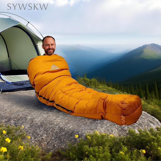 Down Sleeping Bag with Pillow for Backpacking,15℉ 5℉ 0℉ Wide Down Sleeping Bag (86.6 in x 33.5 in) for Adults,Youth Camping and Hiking Outdoor with 680FP Duck Down