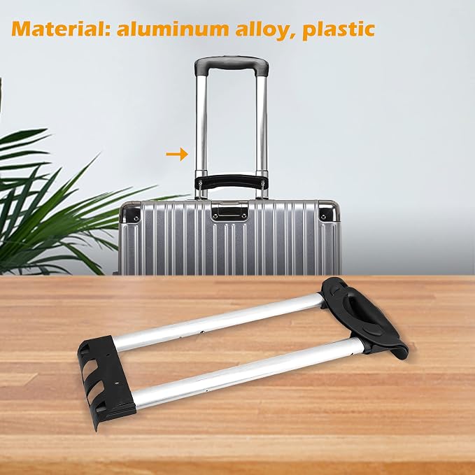 RDEXP Stretchable Length Travel Luggage Telescopic Handle Replacement Spare Part Suitcase Pull Drag Rod G003 20inch Black Silver