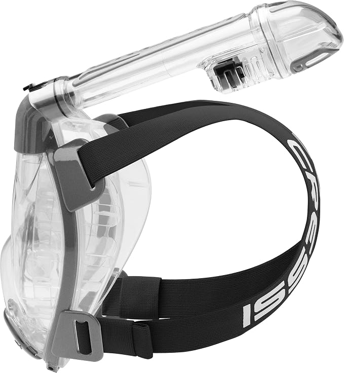 Cressi Adult Snorkeling Full Face Mask - Wide Clear View, Anti-Fog System - Easy Breathing: Safety First - New 2019 - Duke Dry: Designed in Italy: Quality Since 1946