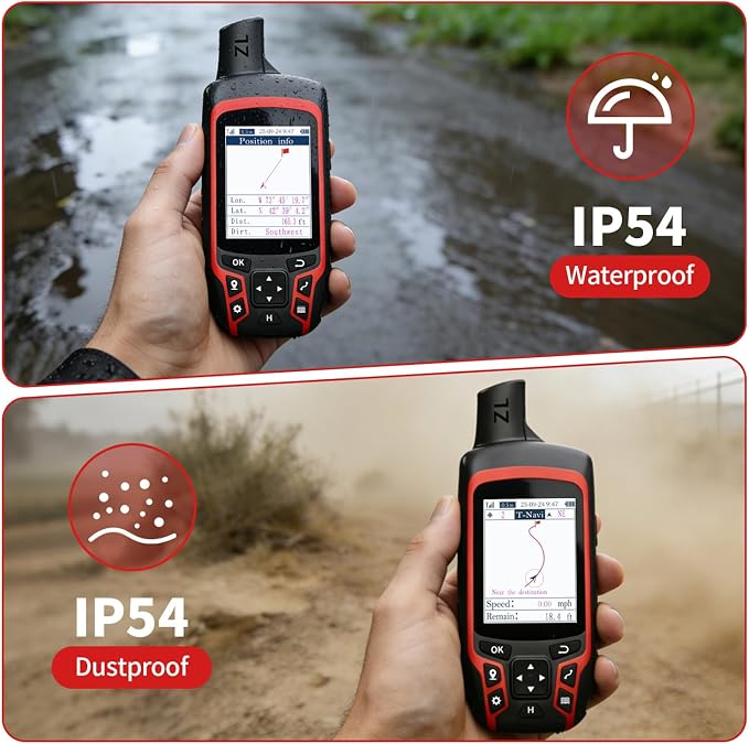 A6 Handheld GPS for Hiking, Multi GNSS Support, Rugged and Compact GPS Navigator with 2.4" Color Screen, 20 Hours Battery Life for Hiking and All Outdoor Activities