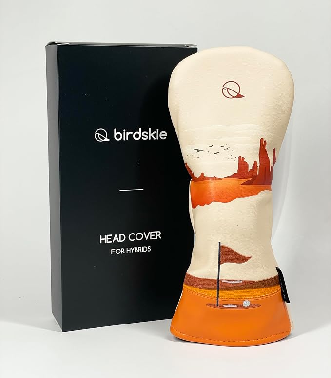 Golf Headcover for Hybrids and Fairway Woods Premium Leather Head Cover. Digitally Printed and Embroidered Design.