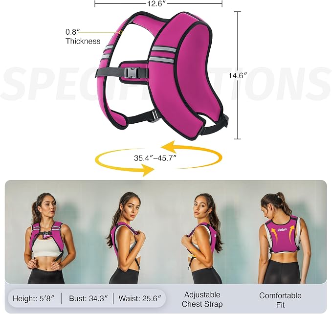 ZELUS Weighted Vest, Washable Z-Fit Soft Iron Weighted Vest for Women and Men, 5/10/15 lb Weight Vest with Reflective Strips & Adjustable Straps, Ultra Thin Weight Vest for Gym Strength Training