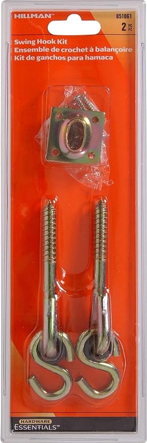 The Hillman Group 851861 Swing Hook Kit 4-Pack,Zinc and Yellow Dichromate,4 Inch