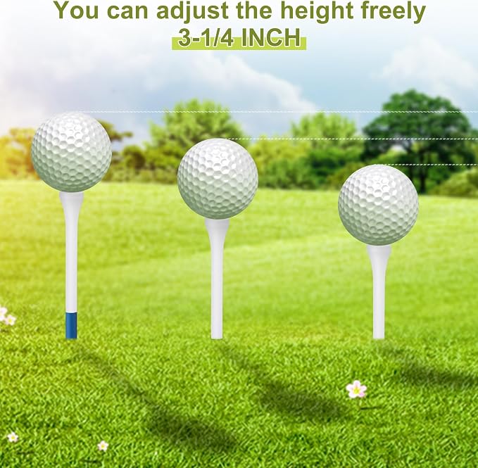 Vinsot 1000 Pcs Golf Tees Bulk 3-1/4'' Wooden Tees for Driving Range, Golf Club Accessories for Men Dad