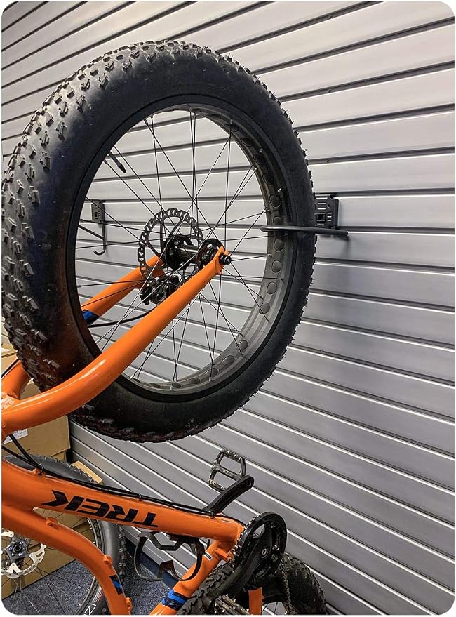 HandiWall Fat Tire Bike Hook with Locking Bracket for Bicycle Storage on Garage Slatwall Panels