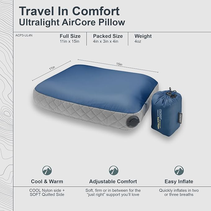 COCOON- Premium - Ultralight AirCore Pillow - Regular - Light Blue