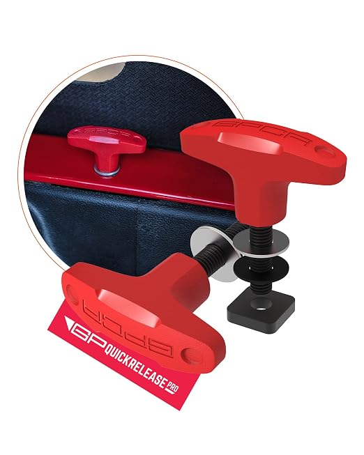 GP Anchor Quick-Release Tie Down Anchor Thumbscrew Bolts Set w/Screw Nuts for Fast Jeep Top Removal Lift, Easy-to-Install Truck Tie Downs, Jeep Wrangler Accessories for 4xe, JL, TJ & YJ, Red, 2 Packs