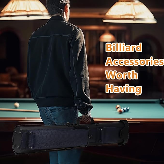 2x4 Pool Cue Case, Hard Pool Cue Case, Billiard Cue Case with Stand, Billiards Accessories Holds 2 Cue Butt and 4 Cue Shafts