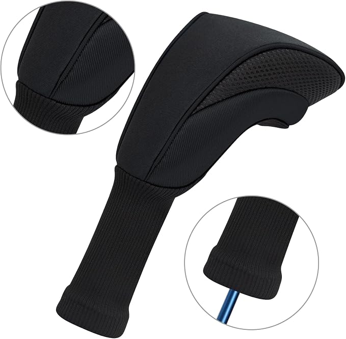 Golf Club Head Covers for Woods 3/4/5/6 Pieces Long Neck Mesh Sports Golf Club Headcovers Set with Interchangeable No. Tags 3 4 5 6 7 X Golf Accessories for Men Women