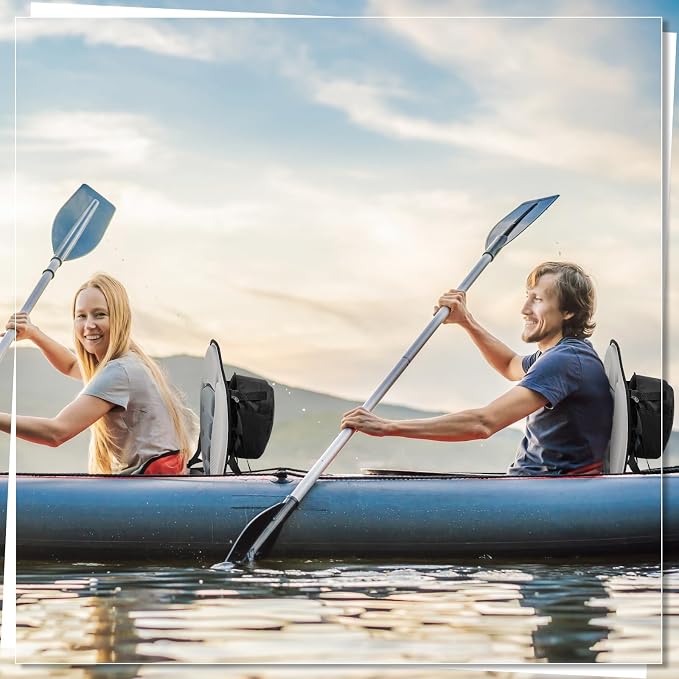Lewtemi Thicken Kayak Seat with Back Support Canoe Paddle Board Seat with Detachable Storage Bag Adjustable Sit on Top Paddleboard Cushion for Kayaking Canoeing Rafting